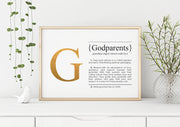 GODPARENTS Definition Art Print Gold Foil Lifestyle