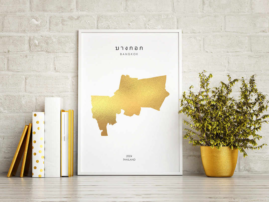 Map BANGKOK Art Foil Print Lifestyle