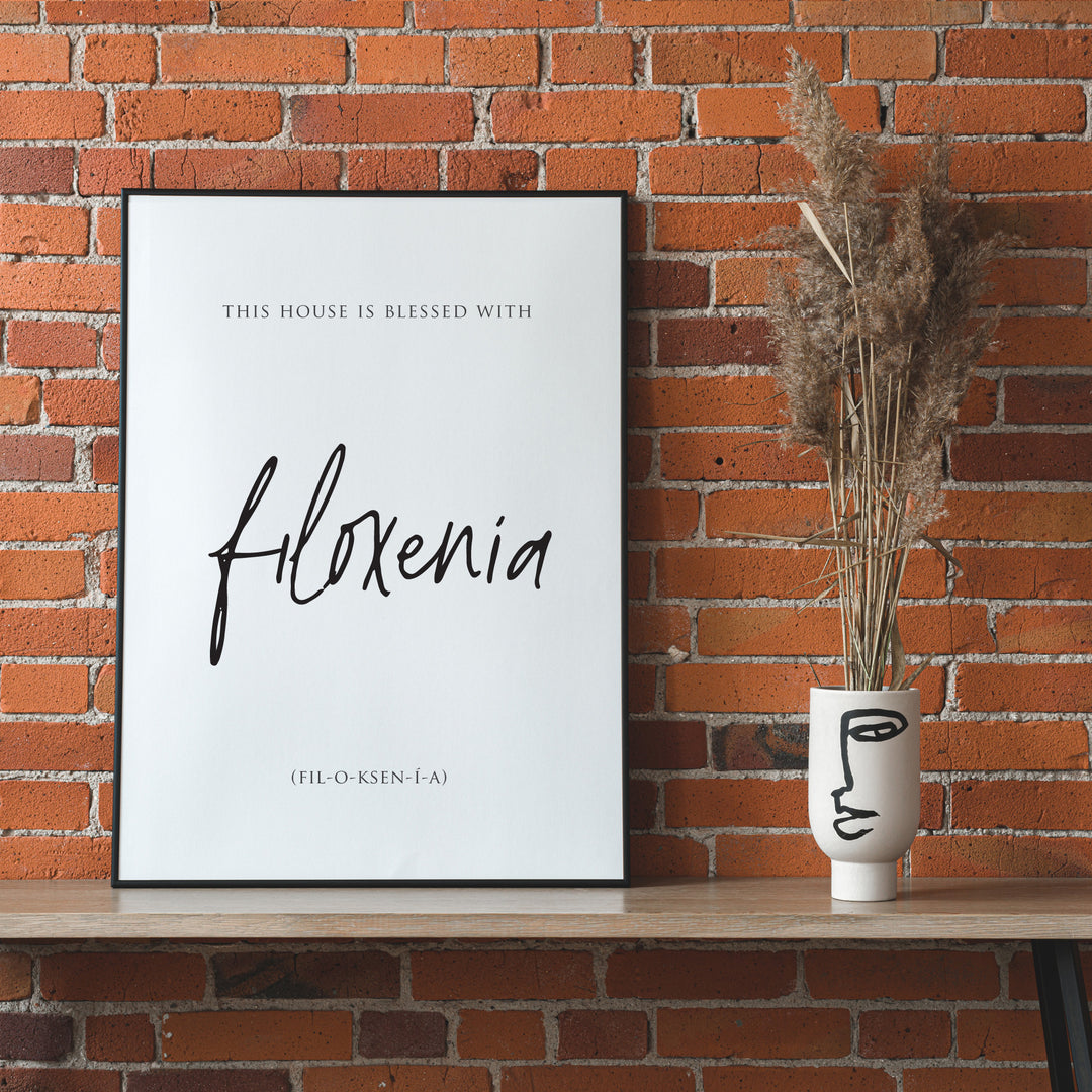 Greek Quote Print - Filoxenia