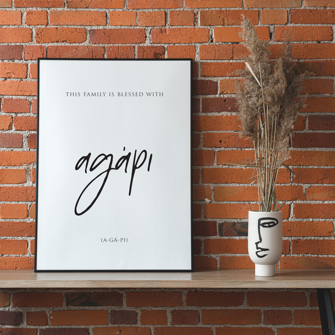 Greek Quote Print - Agapi