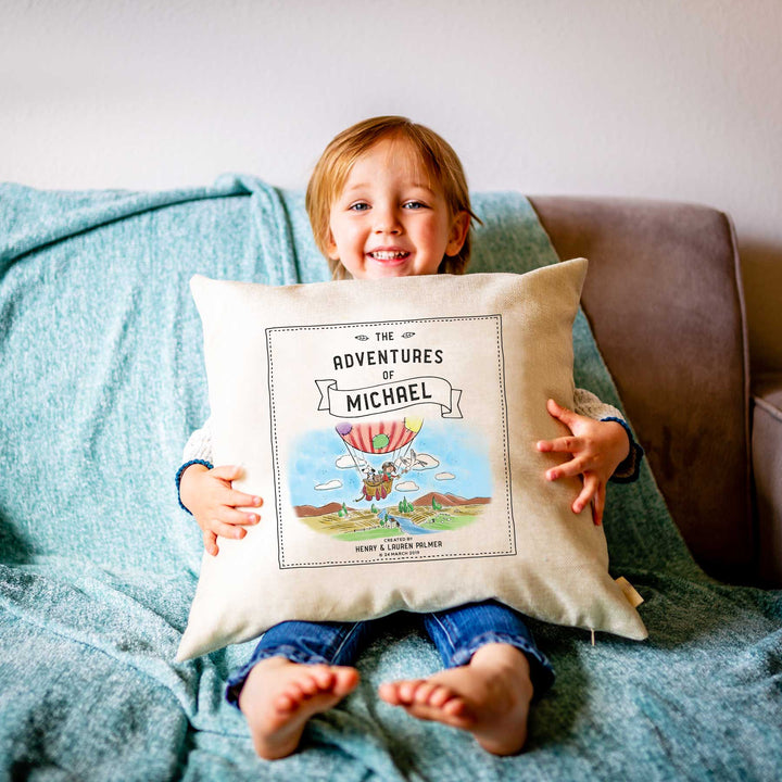 Boy Holding Custom Cushion