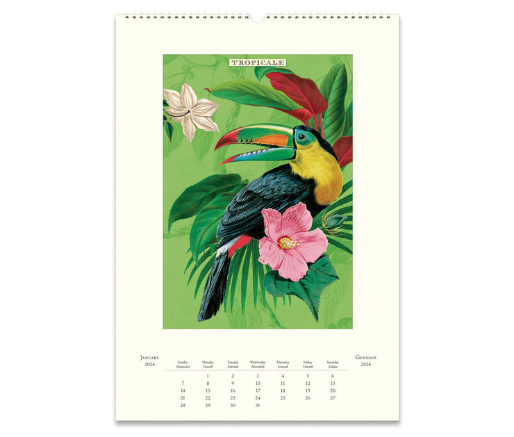 Cavallini & Co. Wall Calendar 2024 - Tropicale Inside