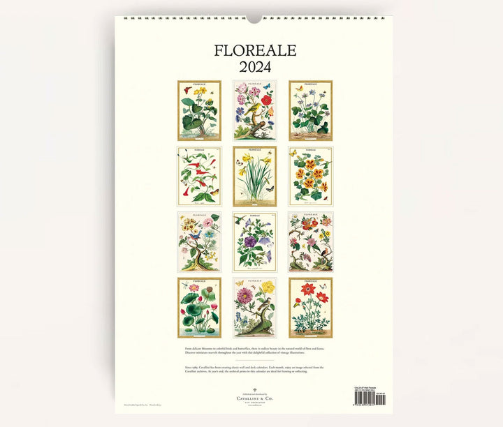 Cavallini & Co. Wall Calendar 2024 - Floreale Back