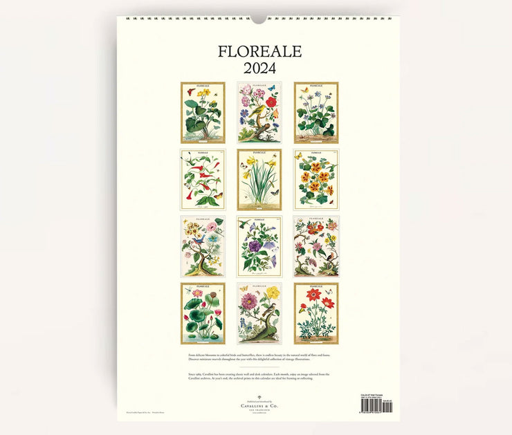 Cavallini & Co. Wall Calendar 2024 - Floreale Back