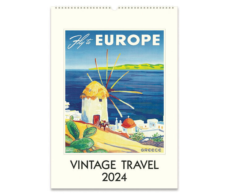 Cavallini & Co. Wall Calendar 2024 - Vintage Travel Front