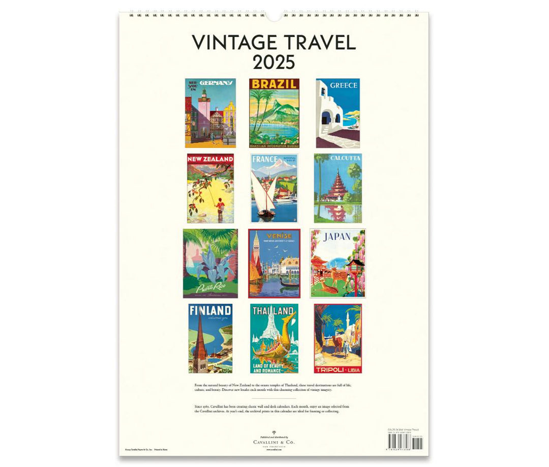 Cavallini & Co. Wall Calendar 2025 Vintage Travel The Artisan Gift Co. Cavallini & Co. Wall Calendar 2025 Vintage Travel The Artisan Gift Co.