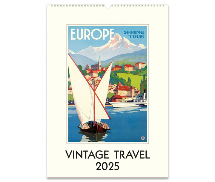 Cavallini & Co. Wall Calendar 2025 - Vintage Travel Front