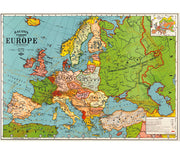 Cavallini & Co. Poster - Europe Map 3 Vintage Wall Print