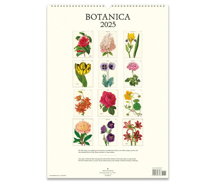 Cavallini & Co. Wall Calendar 2025 - Botanica Back