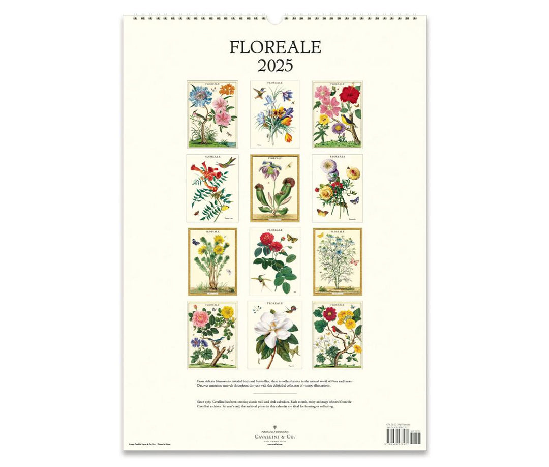 Cavallini & Co. Wall Calendar 2025 - Floreale Back