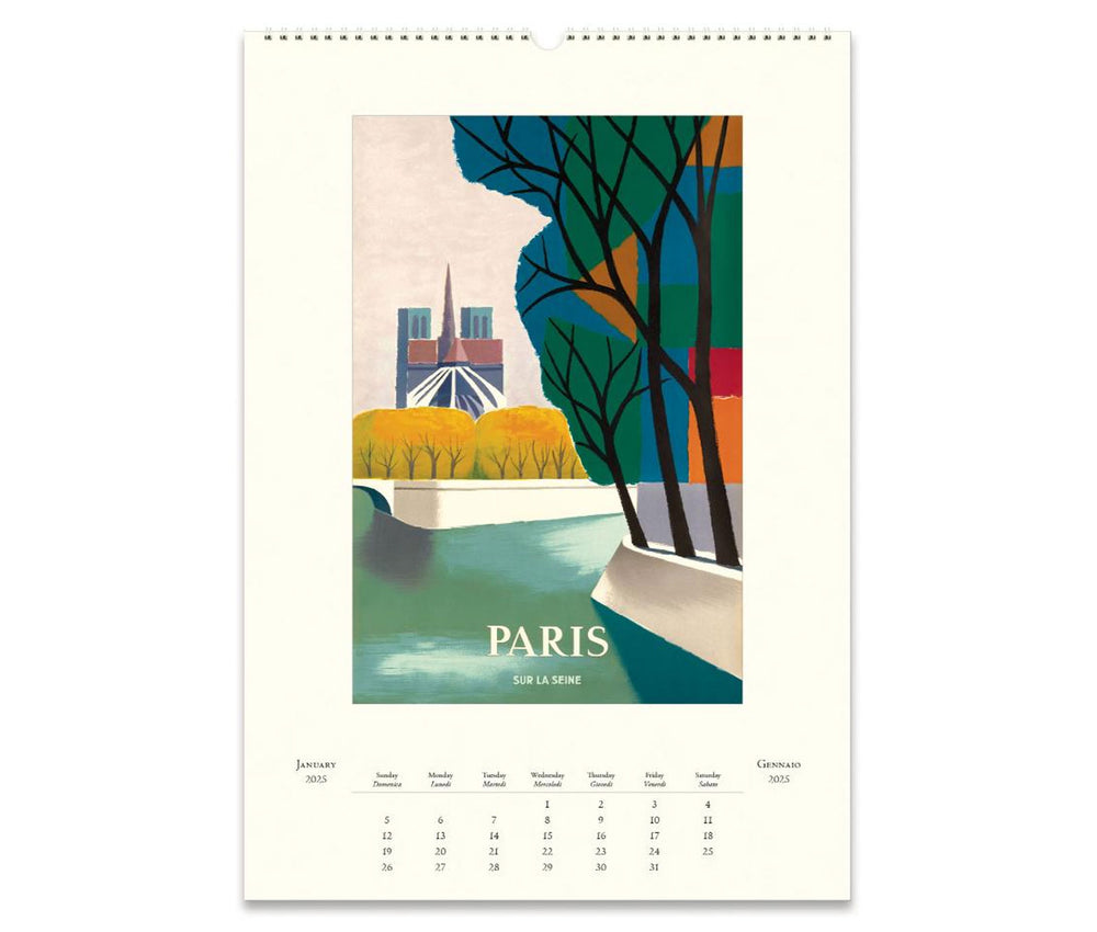 Cavallini & Co. Wall Calendar 2025 - Paris Inside