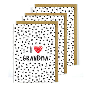 Greeting Card Mother's Day I Heart Grandma 3 pack bulk