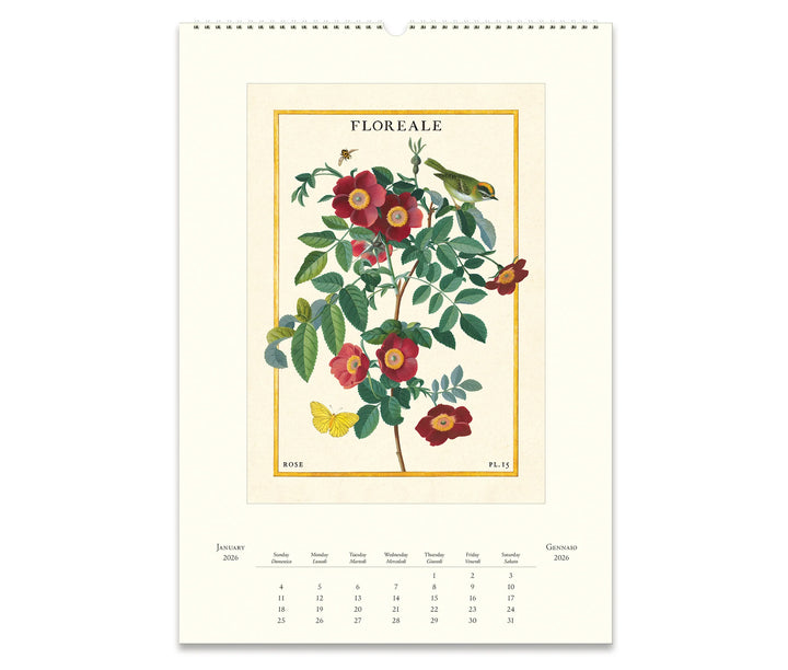 Cavallini & Co. Wall Calendar 2026 - Floreale Inside