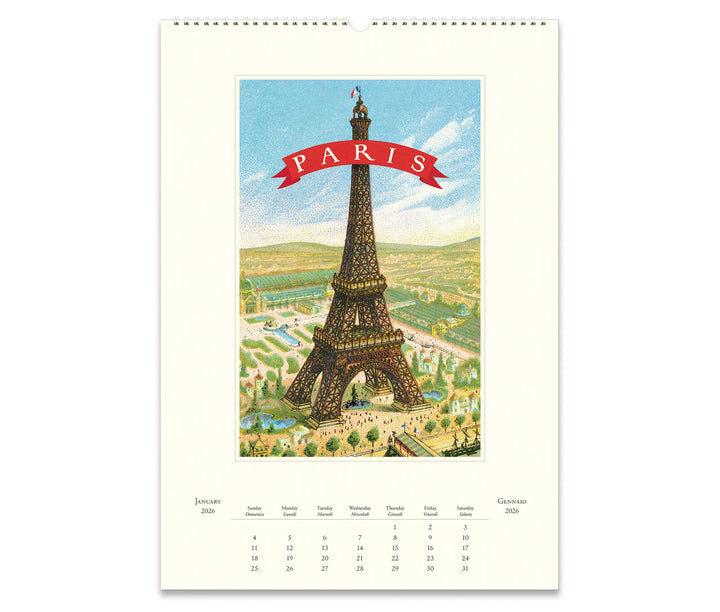 Cavallini & Co. Wall Calendar 2026 - Paris Inside