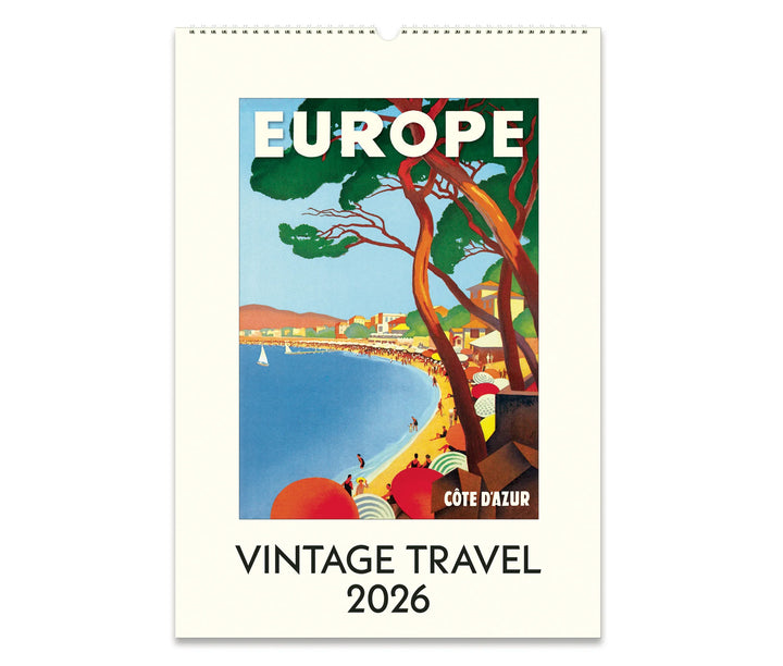 Cavallini & Co. Wall Calendar 2026 - Vintage Travel Front