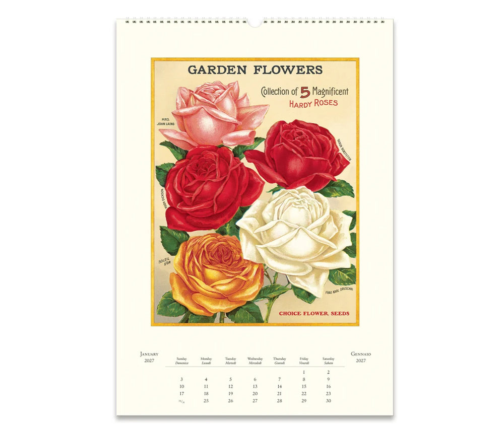 Cavallini & Co. Garden Flowers Wall Calendar 2027 Inside