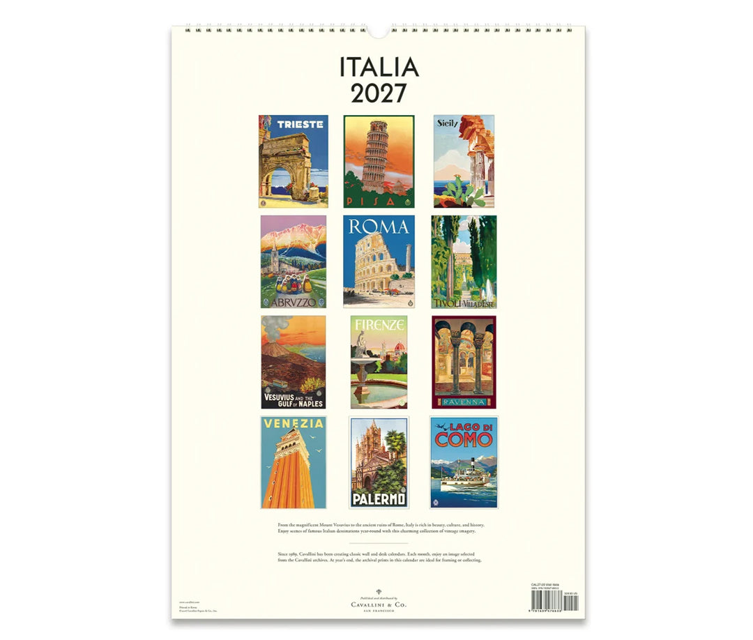 Cavallini & Co. 2027 Italia Wall Calendar Back