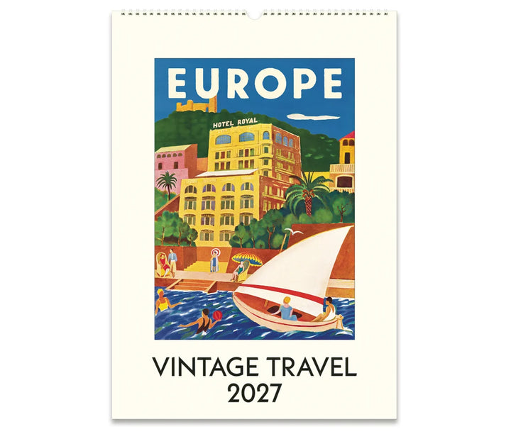 Cavallini 2027 calendar vintage travel front