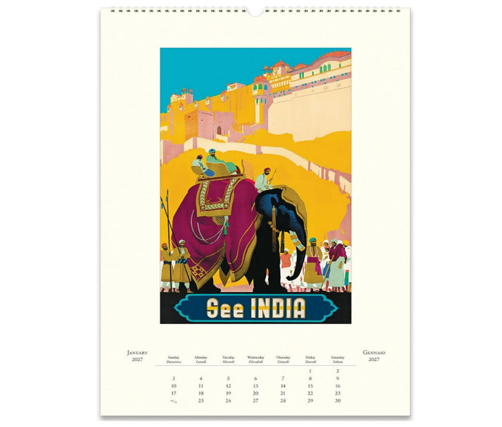 Cavallini 2027 calendar vintage travel Inside