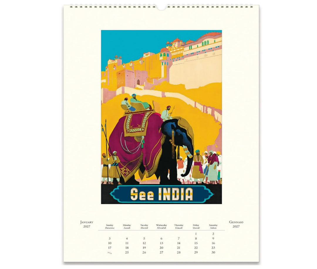 Cavallini 2027 calendar vintage travel Inside