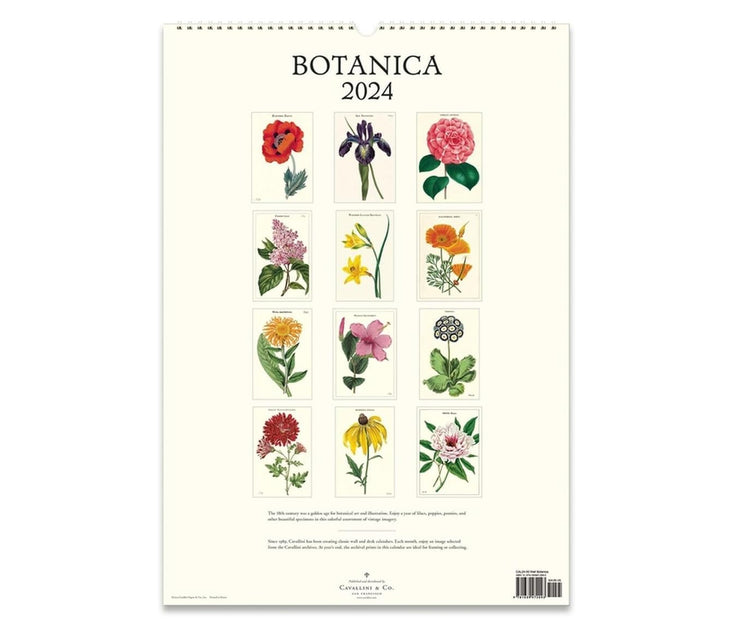 Cavallini & Co. Wall Calendar 2024 - Botanica Back