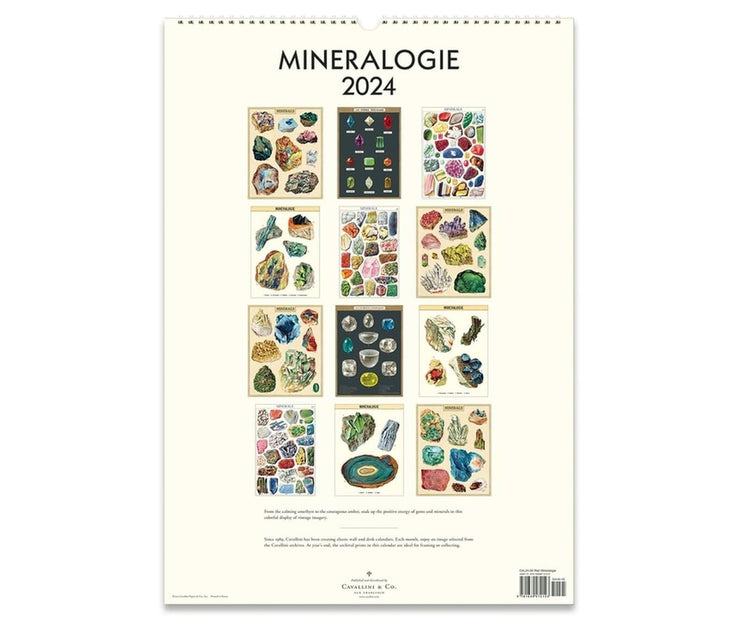 Cavallini & Co. Wall Calendar 2024 - Mineralogie Back