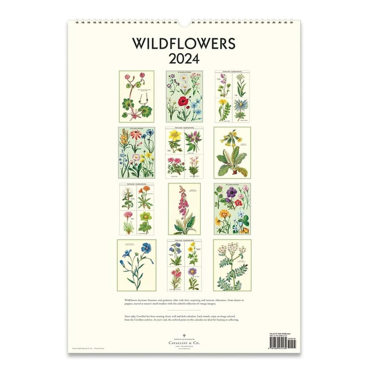 Cavallini & Co. Wall Calendar 2024 - Wildflowers – The Artisan Gift Co.