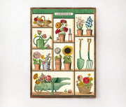 Cavallini & Co. Poster - Gardening Vintage Wall Print Framed