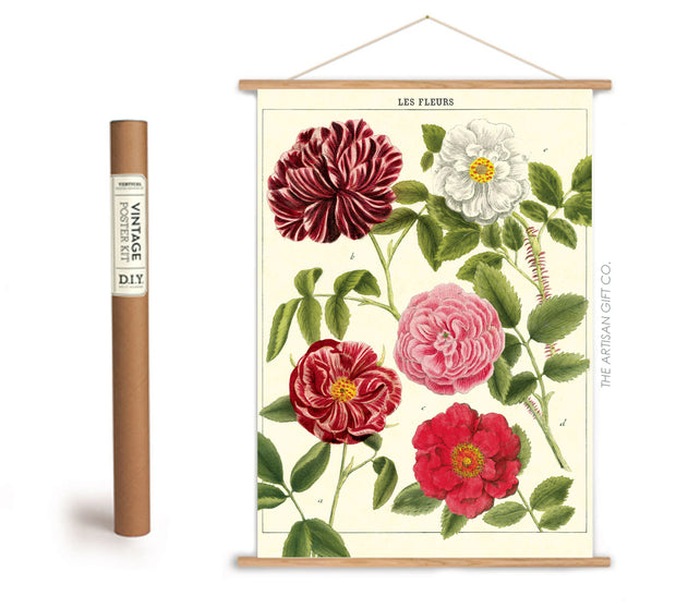 Cavallini & Co. Poster - Les Fleurs Vintage Wall Print Framing Kit
