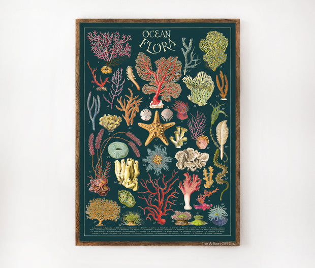 Cavallini & Co. Poster - Ocean Flora Vintage Wall Print Lifestyle