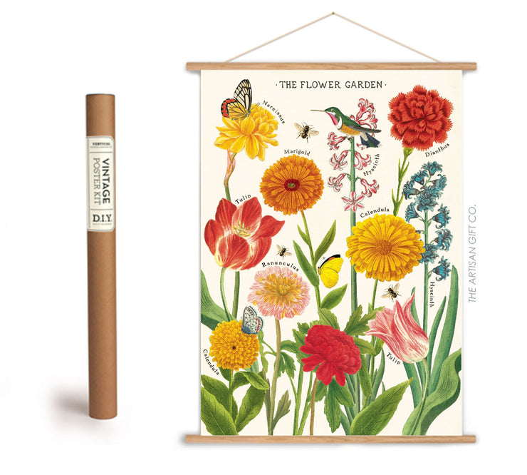 Cavallini & Co. Poster - The Flower Garden Vintage Wall Print Framing Kit
