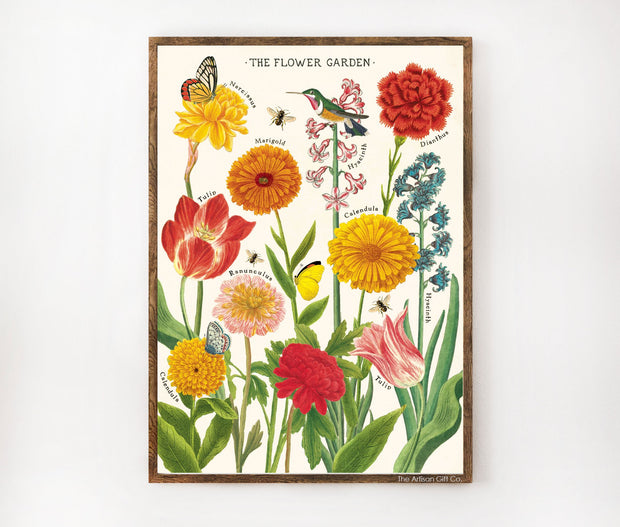 Cavallini & Co. Poster - The Flower Garden Vintage Wall Print Framed