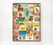Cavallini & Co. Poster - Vintage Cats Wall Print Framed