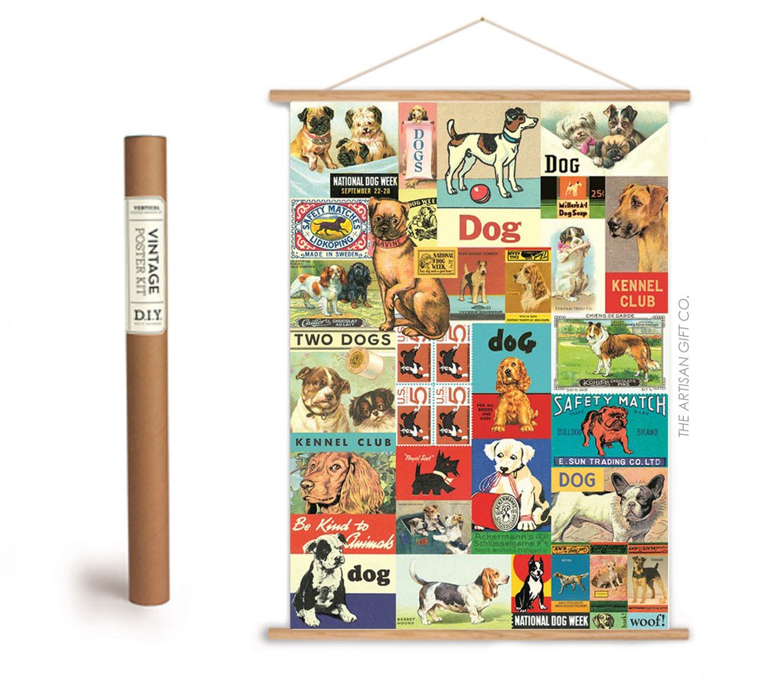 Cavallini & Co. Poster - Vintage Dogs Wall Print Framing Kit