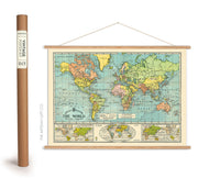 Cavallini & Co. Poster - World Map 6 Vintage Wall Print Framing Kit
