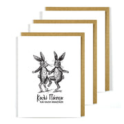 Greek Easter Card Bunnies Dancing - 3 Pack