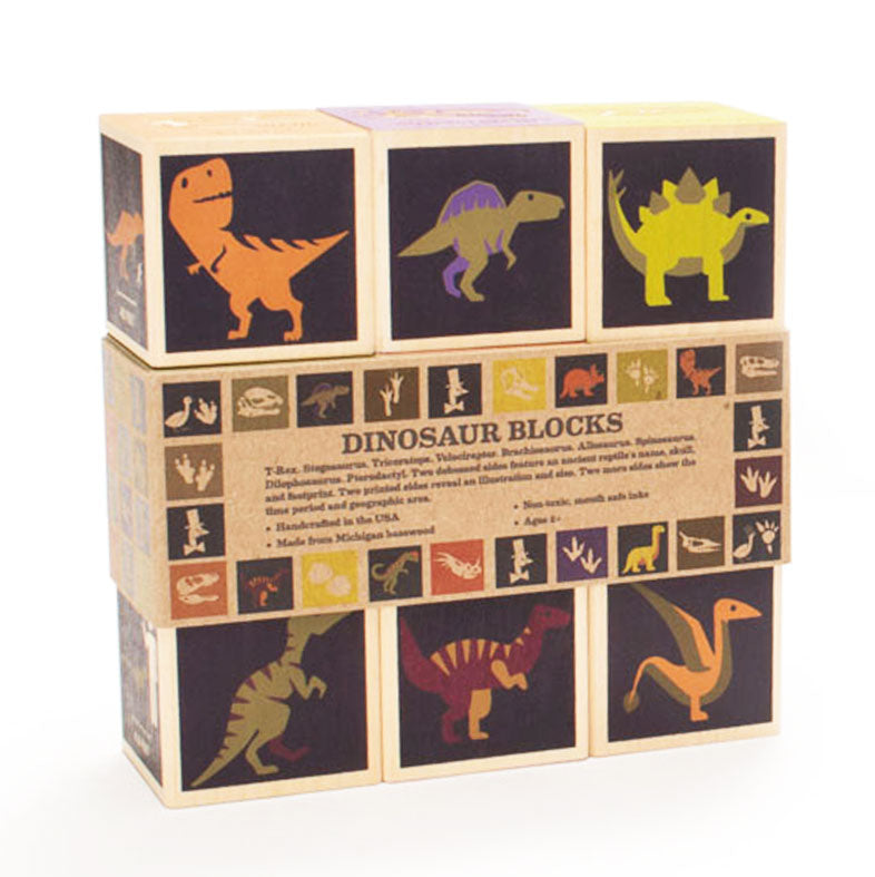 Uncle Goose Dinosaur Wooden Blocks - Box of 9