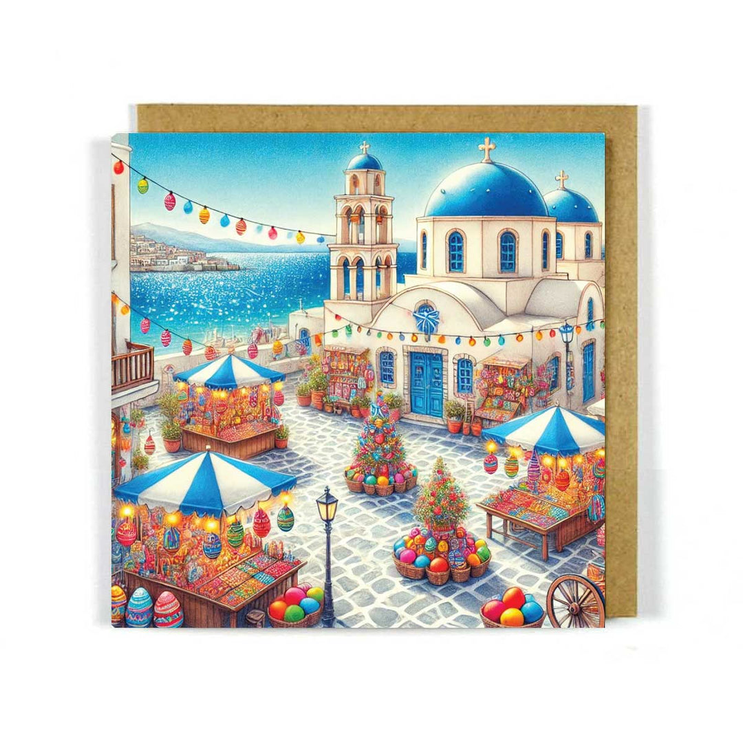 Greek Easter Scene - Greek Islands 2 Greeting Card