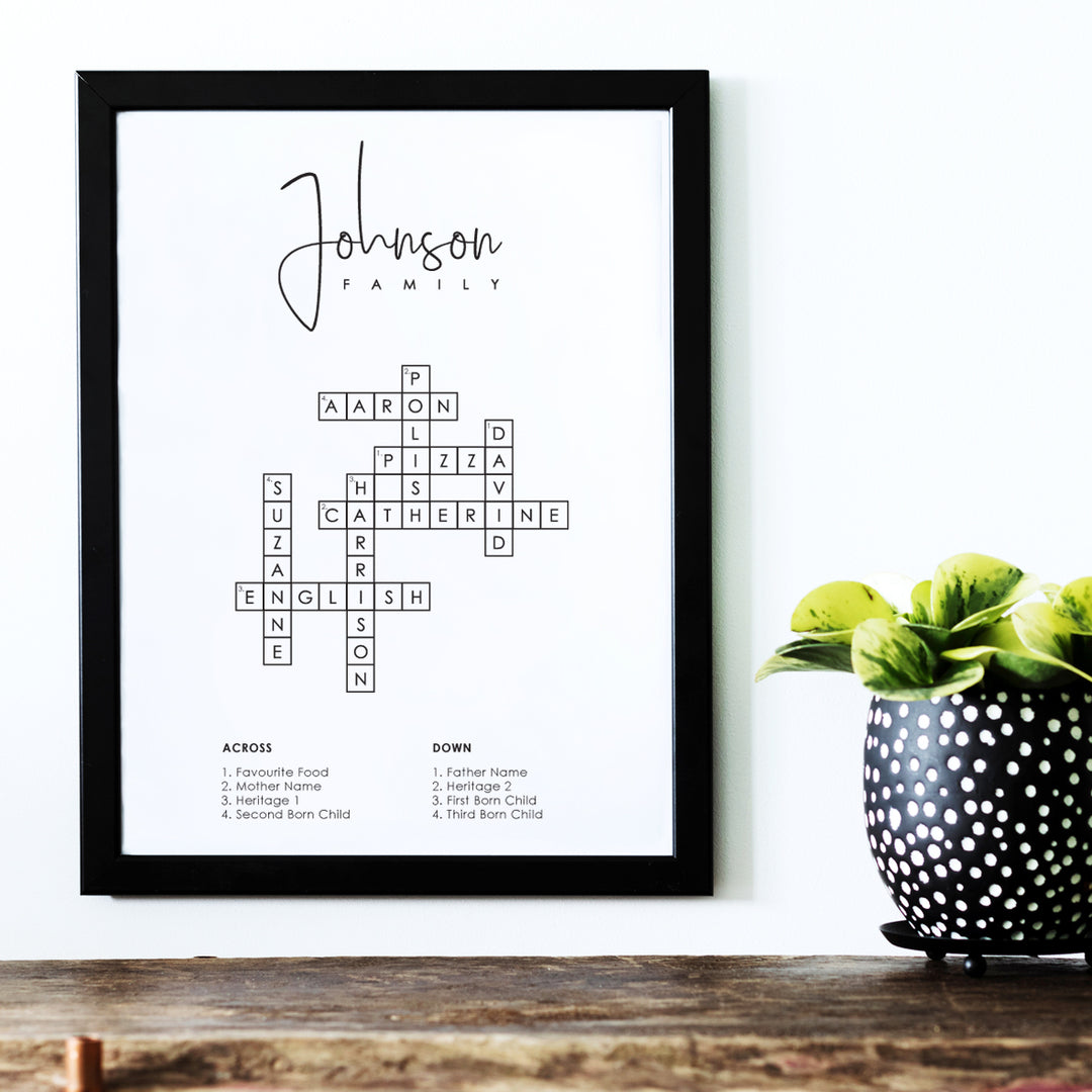 FAMILY Name Crossword Print