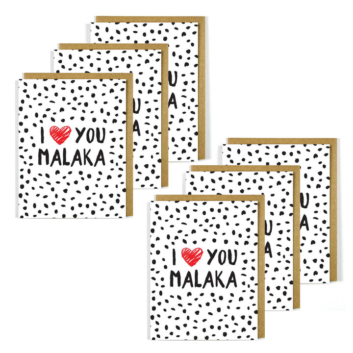 Greek Greeting Card I Love You Malaka 6 Pack Bulk