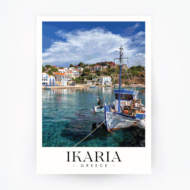 IKARIA Aegean Sea - Greece Travel Poster