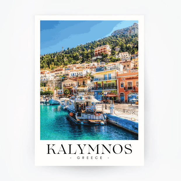 KALYMNOS Aegean Sea - Greece Travel Poster
