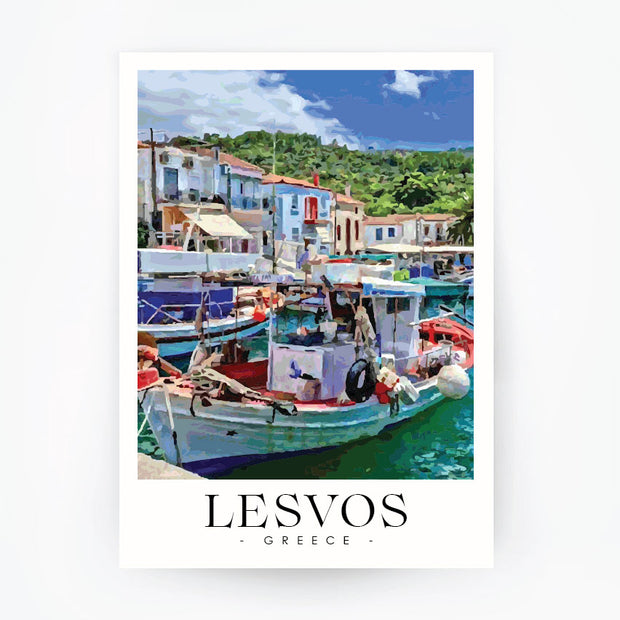 LESVOS Aegean Sea - Greece Travel Poster