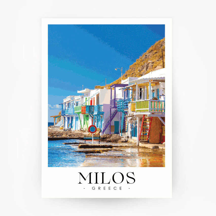 MILOS Aegean Sea - Greece Travel Poster