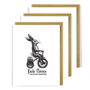 Greek Easter Card Bunny Bike - Happy Easter 3 Pack