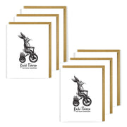 Greek Easter Card Bunny Bike - Happy Easter 6 Pack Bulk
