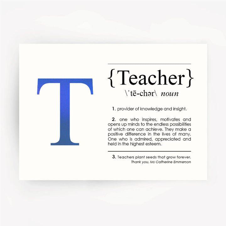 TEACHER Definition Hand Foiled Print
