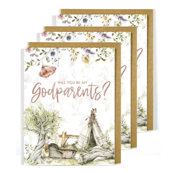 Greek Greeting Card Will You Be My Godparents? Bulk