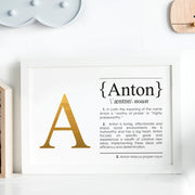 Name Definition Art Print ANTON Lifestyle
