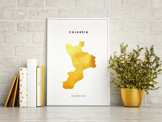 Map CALABRIA Art Foil Print